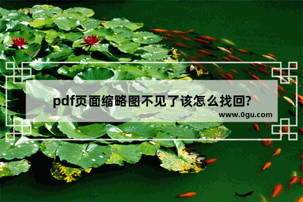 pdf页面缩略图不见了该怎么找回?
