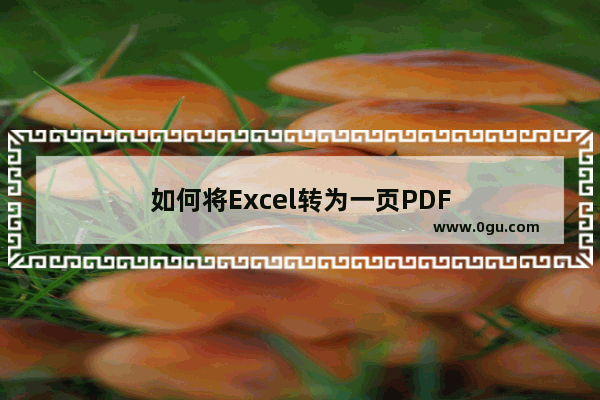 如何将Excel转为一页PDF