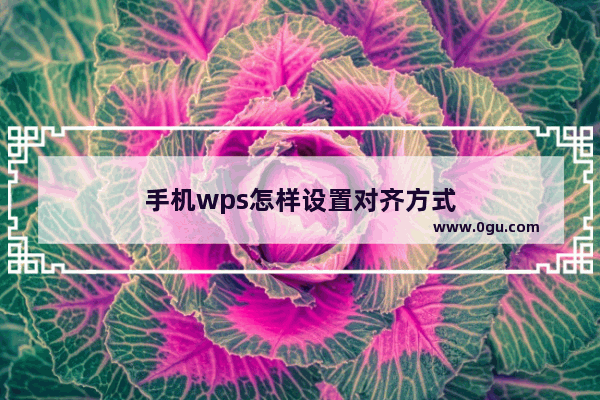 手机wps怎样设置对齐方式