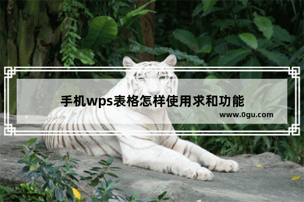 手机wps表格怎样使用求和功能