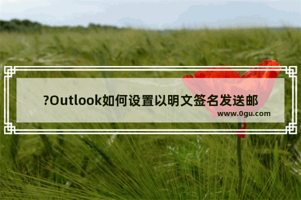 ?Outlook如何设置以明文签名发送邮件