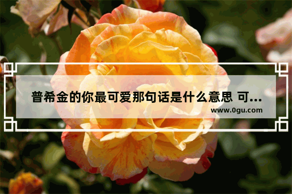 普希金的你最可爱那句话是什么意思 可爱的句子伤感