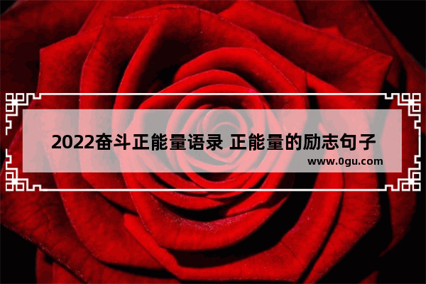 2022奋斗正能量语录 正能量的励志句子