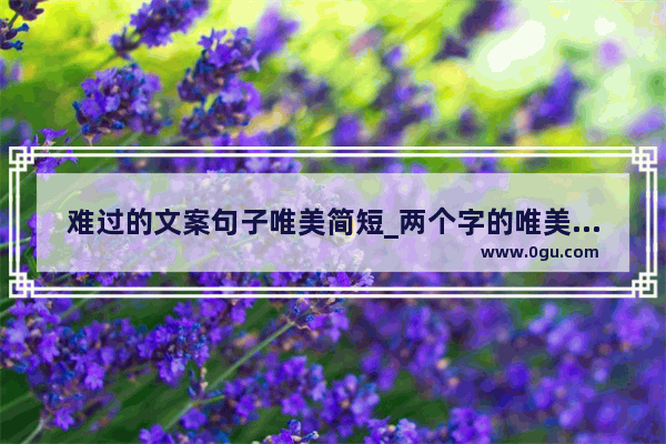 难过的文案句子唯美简短_两个字的唯美伤感词语