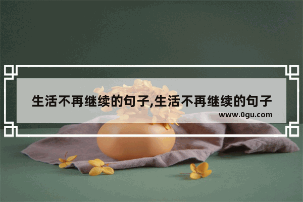 生活不再继续的句子,生活不再继续的句子