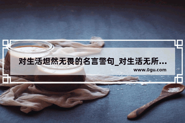 对生活坦然无畏的名言警句_对生活无所谓的句子