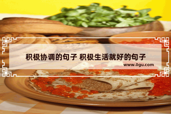 积极协调的句子 积极生活就好的句子