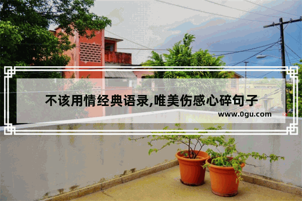 不该用情经典语录,唯美伤感心碎句子