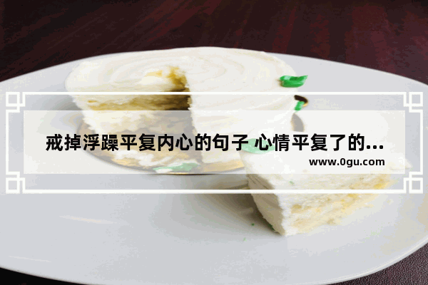 戒掉浮躁平复内心的句子 心情平复了的句子