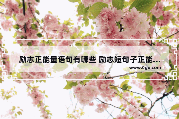 励志正能量语句有哪些 励志短句子正能量说说