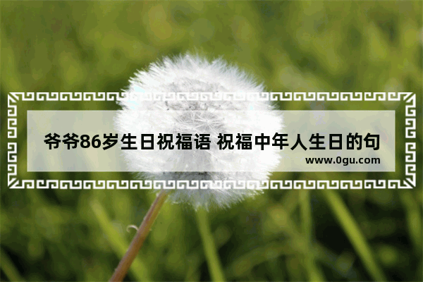 爷爷86岁生日祝福语 祝福中年人生日的句子