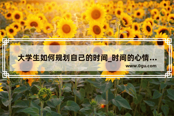 大学生如何规划自己的时间_时间的心情的句子