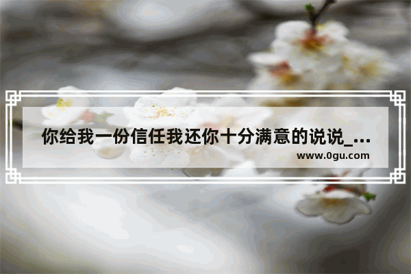 你给我一份信任我还你十分满意的说说_表达选房很满意的句子