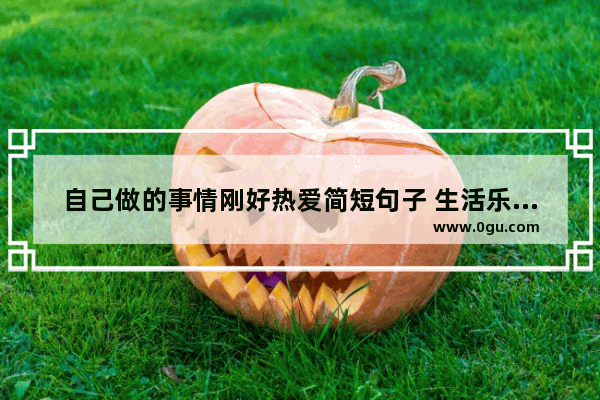 自己做的事情刚好热爱简短句子 生活乐趣自己打造的句子