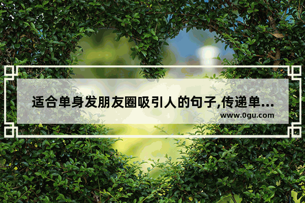 适合单身发朋友圈吸引人的句子,传递单身正能量的句子