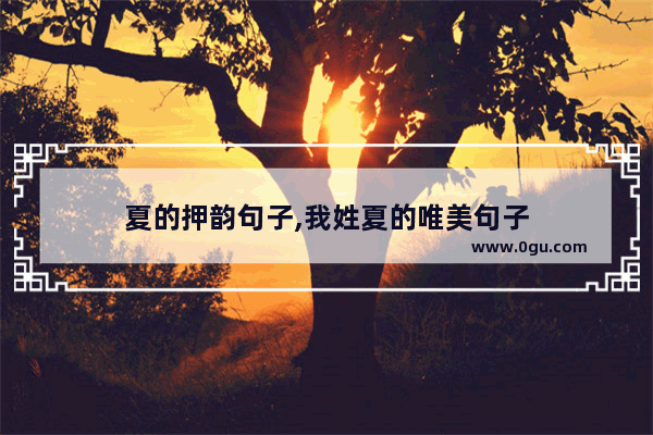 夏的押韵句子,我姓夏的唯美句子