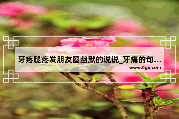 牙疼腿疼发朋友圈幽默的说说_牙痛的句子说说心情