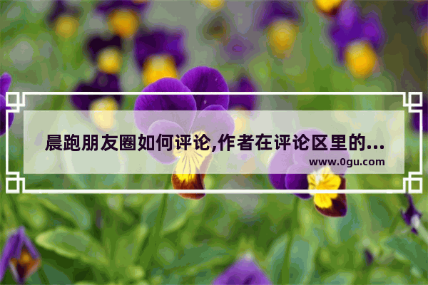 晨跑朋友圈如何评论,作者在评论区里的暖心句子
