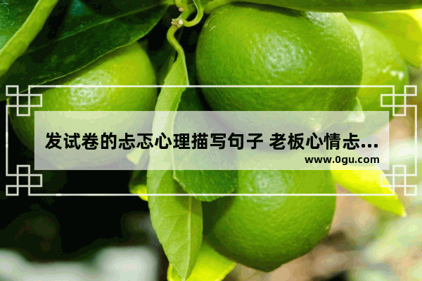 发试卷的忐忑心理描写句子 老板心情忐忑的句子