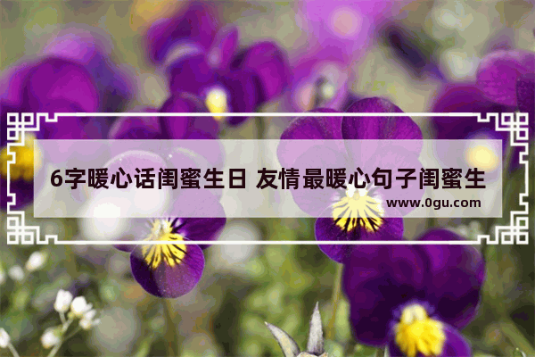 6字暖心话闺蜜生日 友情最暖心句子闺蜜生日
