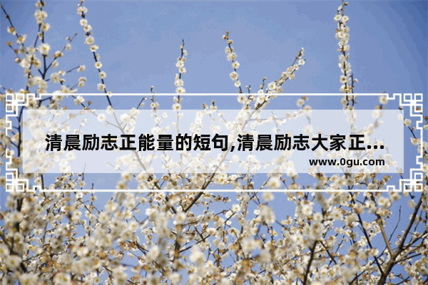 清晨励志正能量的短句,清晨励志大家正能量的句子