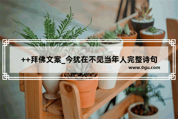 ++拜佛文案_今犹在不见当年人完整诗句