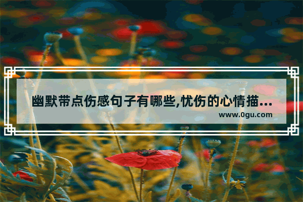 幽默带点伤感句子有哪些,忧伤的心情描写句子