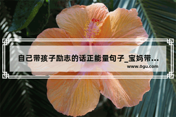 自己带孩子励志的话正能量句子_宝妈带娃创业正能量句子
