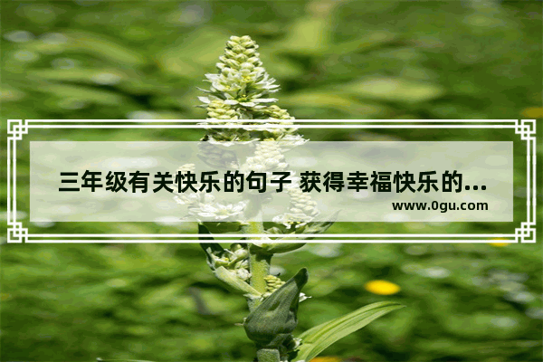 三年级有关快乐的句子 获得幸福快乐的人生句子