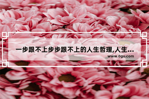一步跟不上步步跟不上的人生哲理,人生哲理的句子短文