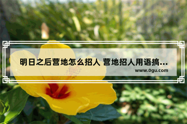 明日之后营地怎么招人 营地招人用语搞笑句子