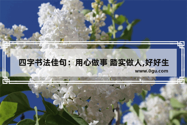 四字书法佳句：用心做事 踏实做人,好好生活认真做人句子