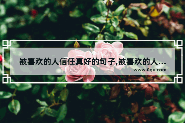 被喜欢的人信任真好的句子,被喜欢的人信任真好的句子