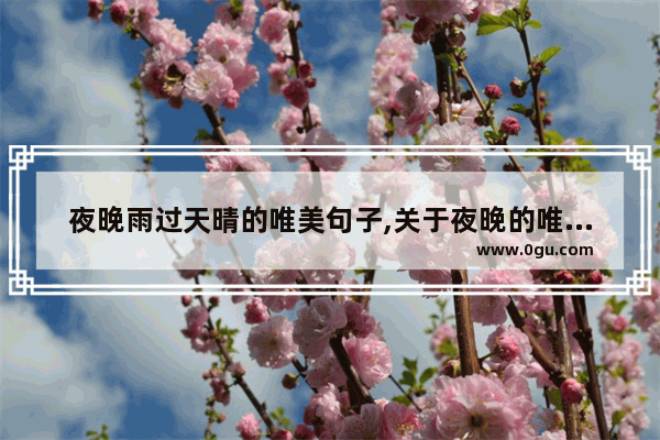 夜晚雨过天晴的唯美句子,关于夜晚的唯美句子说说心情