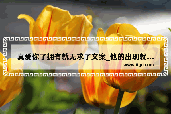 真爱你了拥有就无求了文案_他的出现就是来弥补我缺失的爱文案