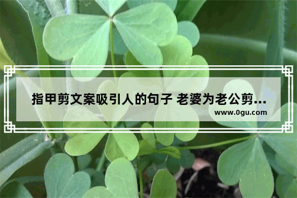 指甲剪文案吸引人的句子 老婆为老公剪指甲暖心句子