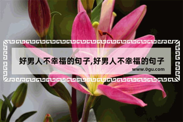 好男人不幸福的句子,好男人不幸福的句子