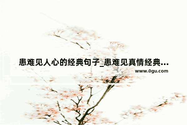 患难见人心的经典句子_患难见真情经典语录