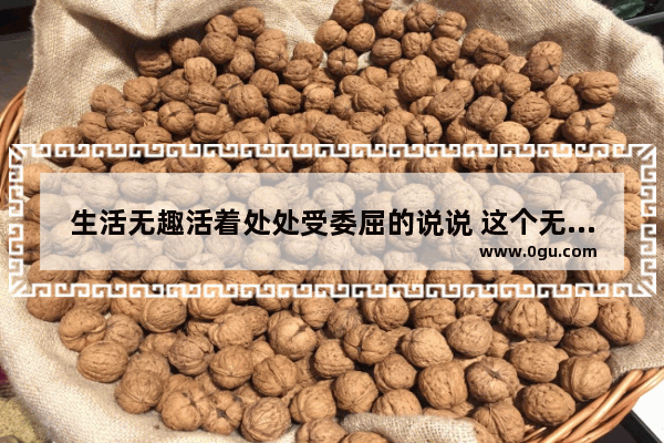 生活无趣活着处处受委屈的说说 这个无趣的人生的句子