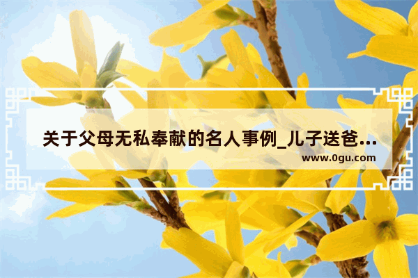 关于父母无私奉献的名人事例_儿子送爸妈礼物感谢句子