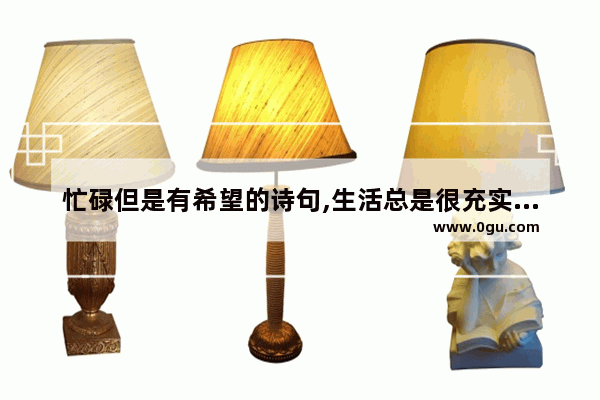 忙碌但是有希望的诗句,生活总是很充实句子说说
