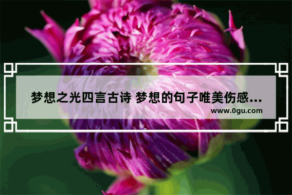 梦想之光四言古诗 梦想的句子唯美伤感古风