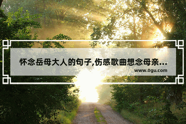 怀念岳母大人的句子,伤感歌曲想念母亲的句子