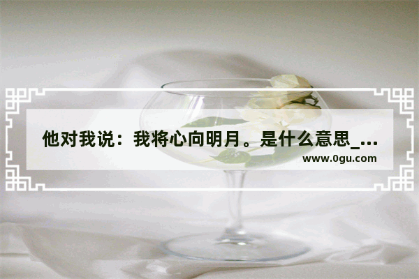 他对我说：我将心向明月。是什么意思_绝望是形容什么感情的句子