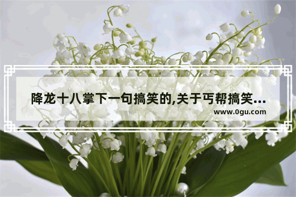 降龙十八掌下一句搞笑的,关于丐帮搞笑的句子