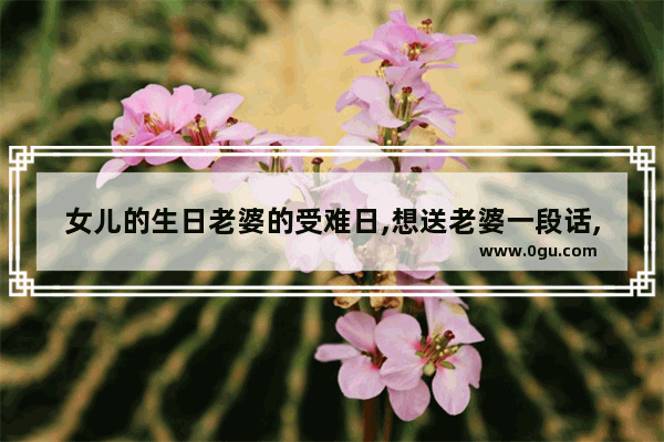 女儿的生日老婆的受难日,想送老婆一段话,什么好,感谢女儿和老婆的句子暖心