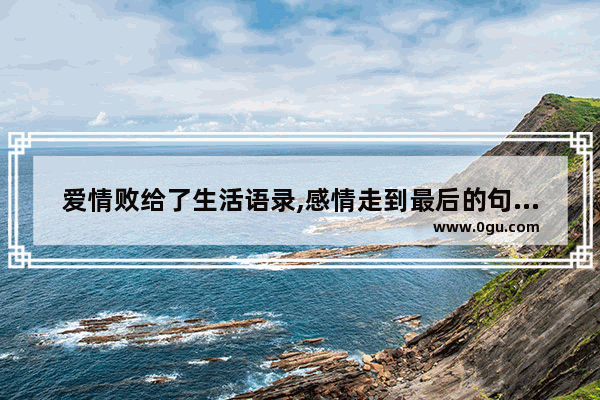 爱情败给了生活语录,感情走到最后的句子短句