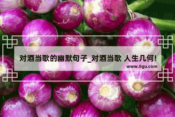 对酒当歌的幽默句子_对酒当歌 人生几何!譬如朝露 去日苦多!是什么意思