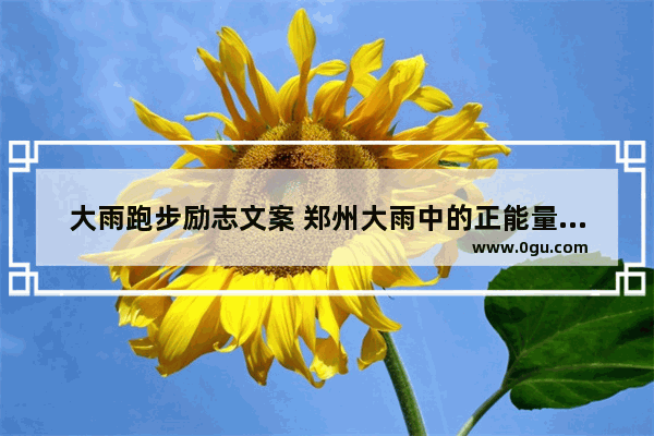 大雨跑步励志文案 郑州大雨中的正能量句子