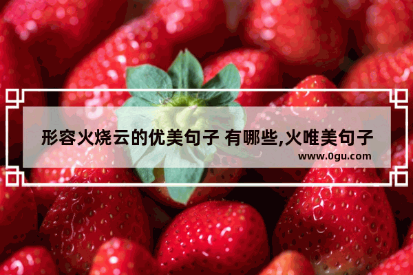 形容火烧云的优美句子 有哪些,火唯美句子